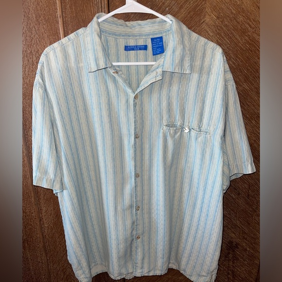 Silk Button Up Striped Shirt Linea Dome - Picture 2 of 9